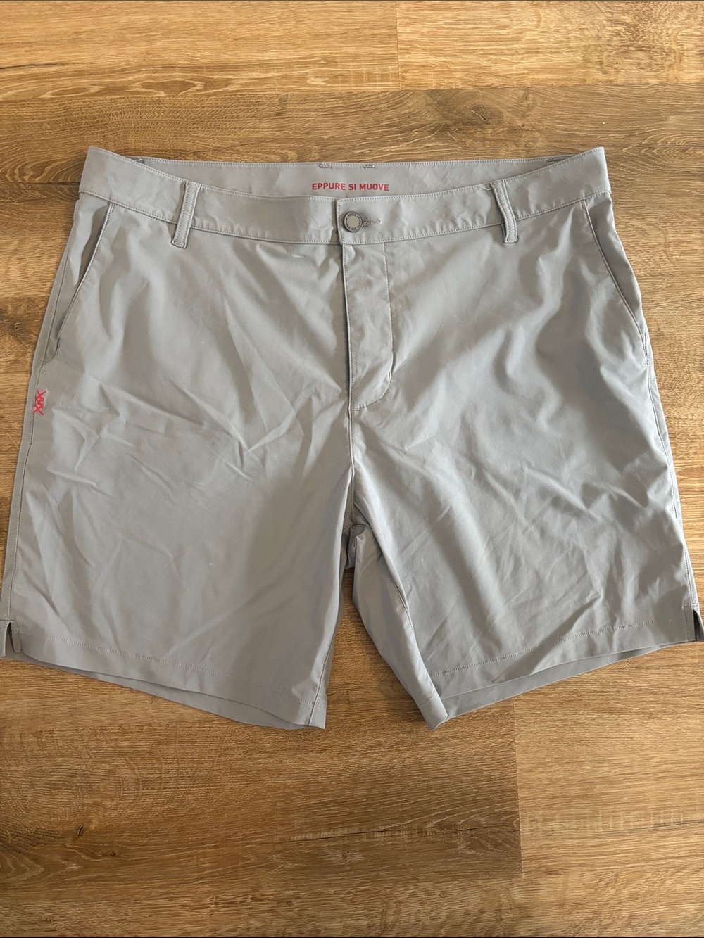 RHONE Light Gray Men’s Flat Front Performance Shorts